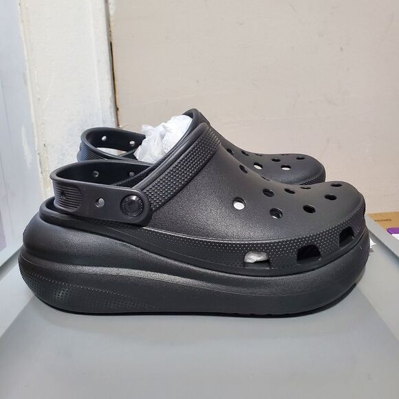 Crocs Classic Crush Clog Black Unisex Women’s Size 9 / Men Size 7 New - Picture 2 of 10